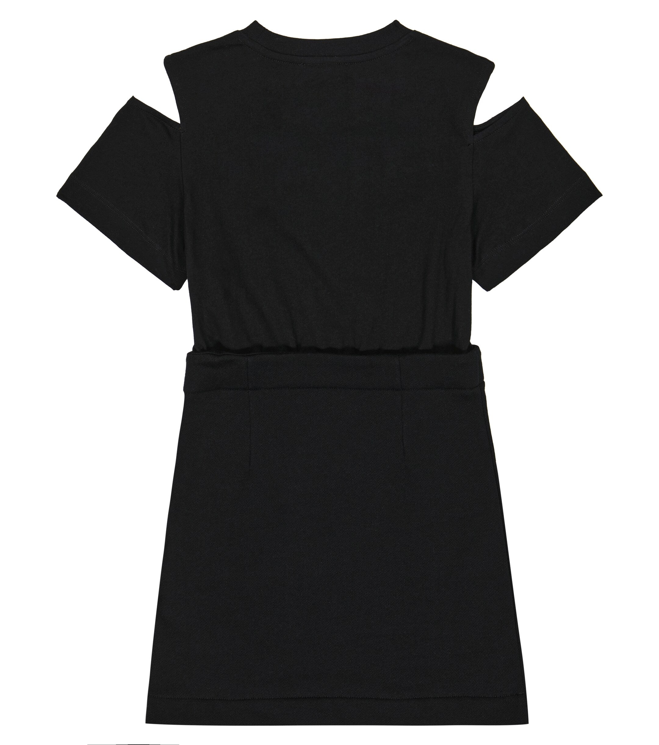 BALMAIN TSHIRT DRESS featuring cutout shoulders and front logo lettering, available at Lestyle Boutique Melbourne