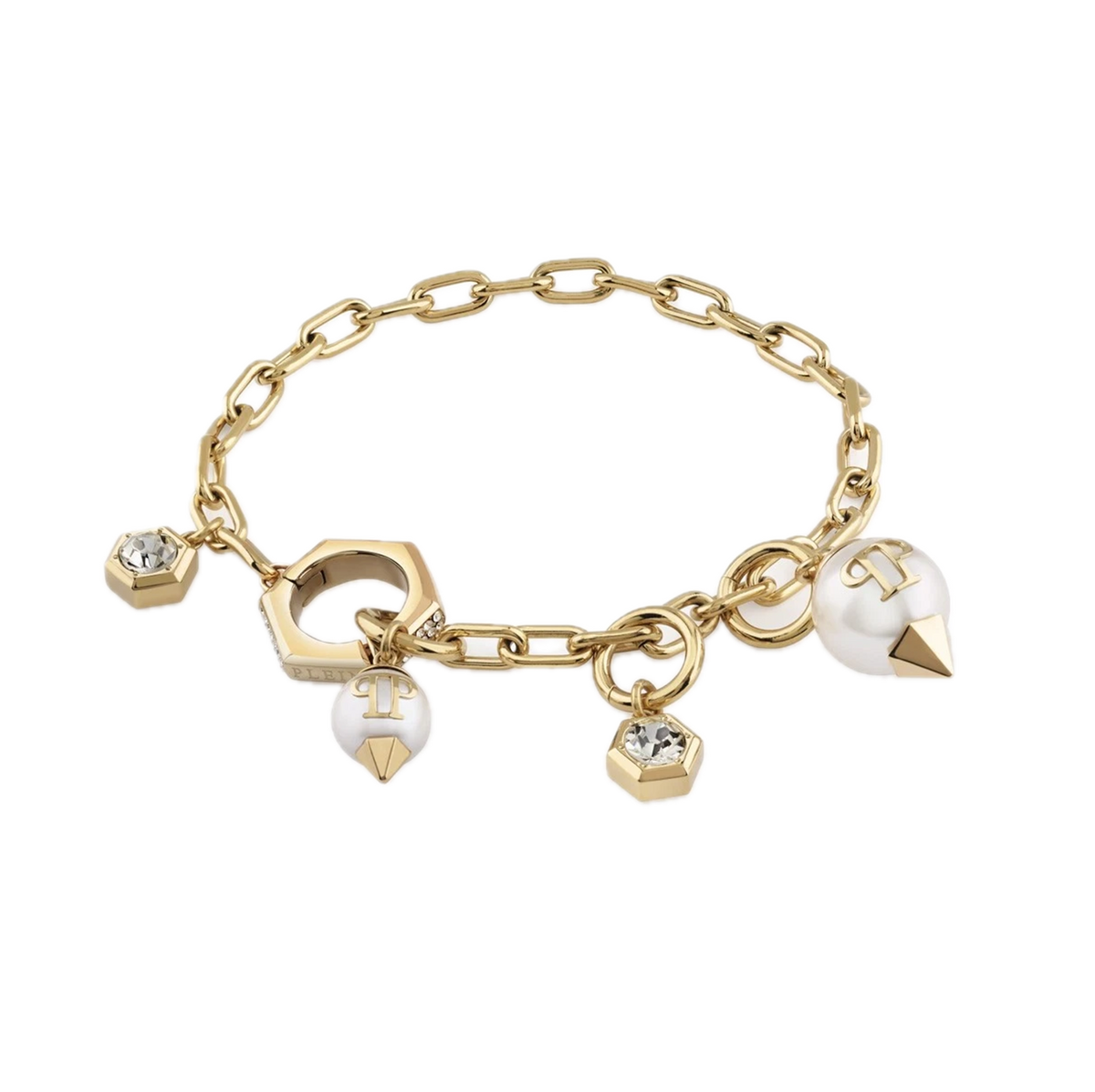 Philipp Plein bracelet featuring crystal stones and PP logo details available at Lestyle Boutique Melbourne