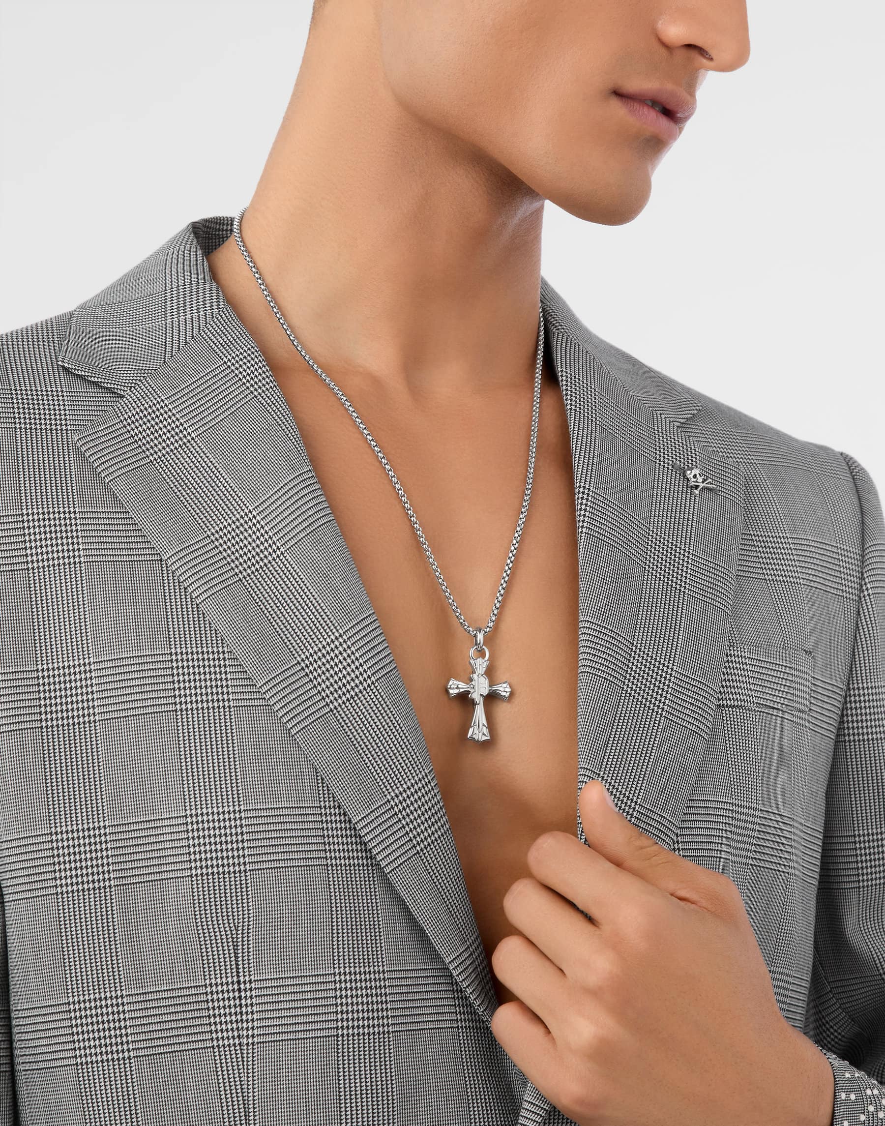 PHILIPP PLEIN necklace featuring stainless steel cross pendant available at Lestyle Boutique Melbourne