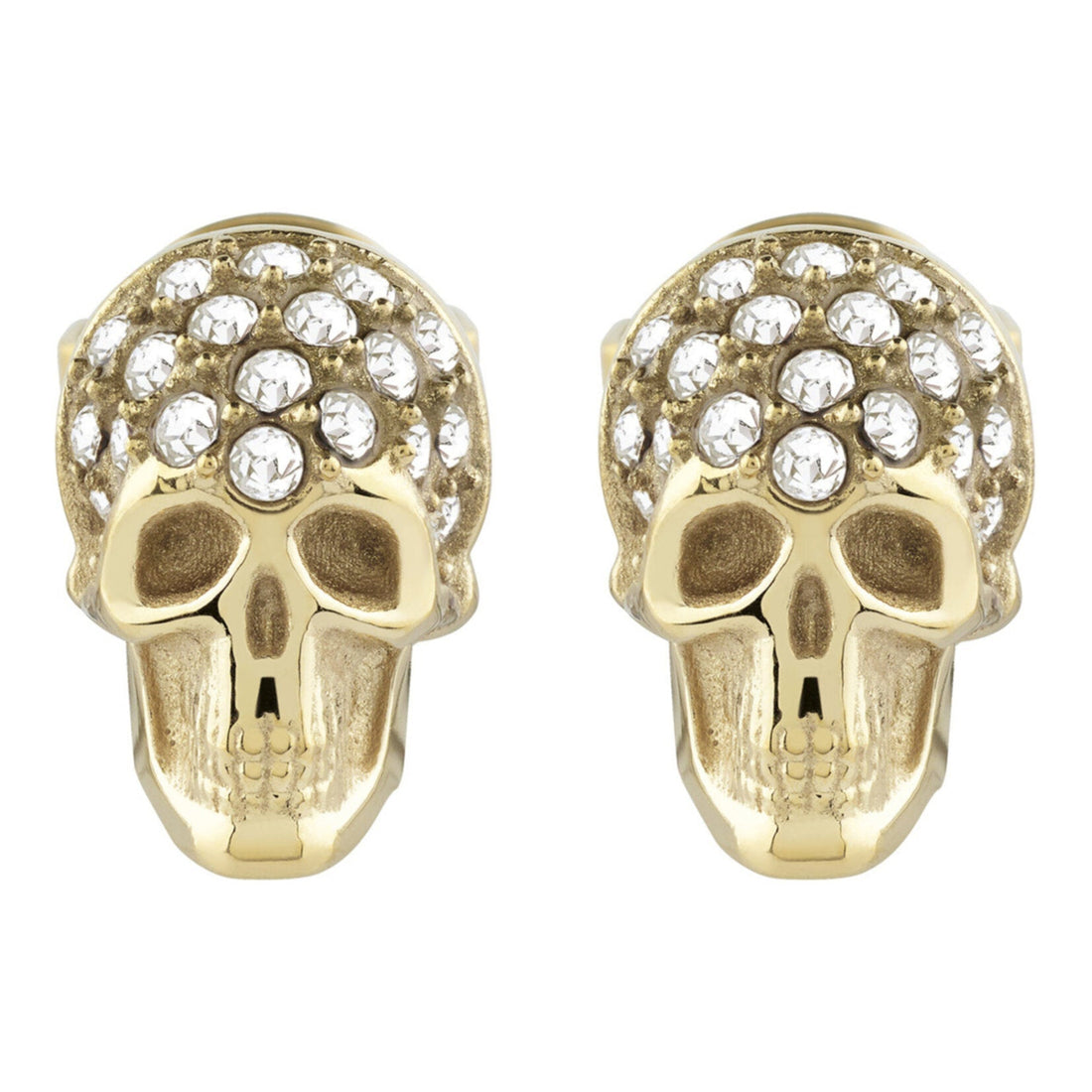 PHILIPP PLEIN crystal skull stud earrings featuring 36 crystals available at Lestyle Boutique Melbourne