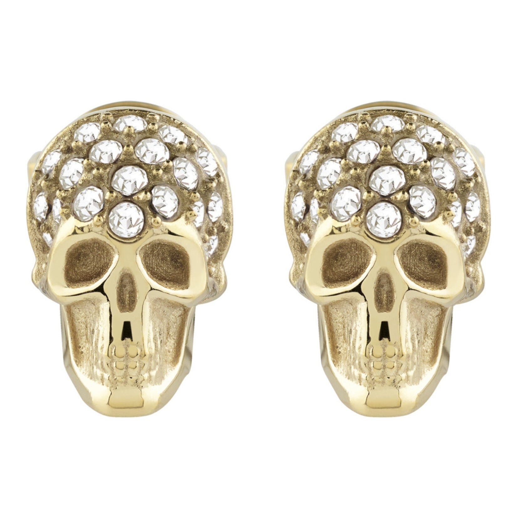 PHILIPP PLEIN crystal skull stud earrings featuring 36 crystals available at Lestyle Boutique Melbourne