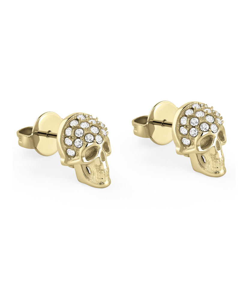 PHILIPP PLEIN crystal skull stud earrings featuring 36 crystals available at Lestyle Boutique Melbourne
