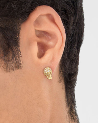 PHILIPP PLEIN crystal skull stud earrings featuring 36 crystals available at Lestyle Boutique Melbourne