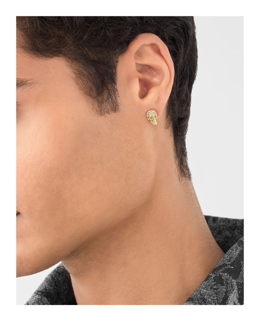 PHILIPP PLEIN crystal skull stud earrings featuring 36 crystals available at Lestyle Boutique Melbourne