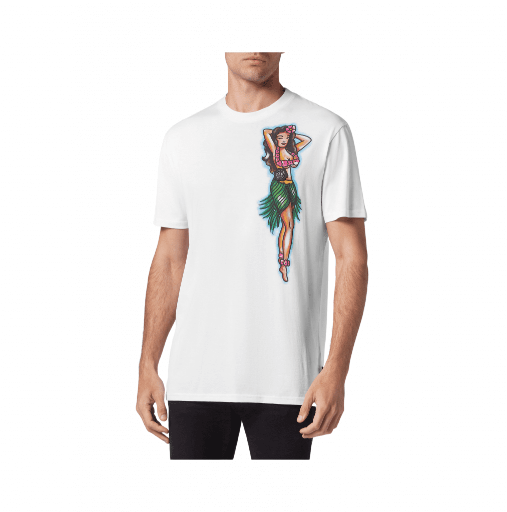 PHILIPP PLEIN T-SHIRT featuring Hawaii print available at Lestyle Boutique Melbourne