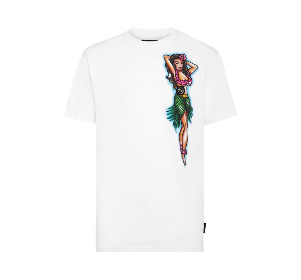 PHILIPP PLEIN T-SHIRT featuring Hawaii print available at Lestyle Boutique Melbourne