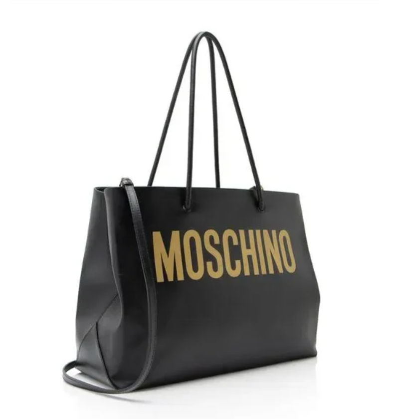 Moschino tote bag featuring bold logo print available at Lestyle Boutique Melbourne