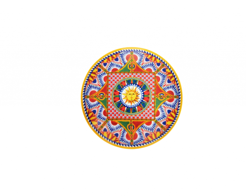 DOLCE & GABBANA PLATE featuring Sicilian carreto print available at Lestyle Boutique Melbourne