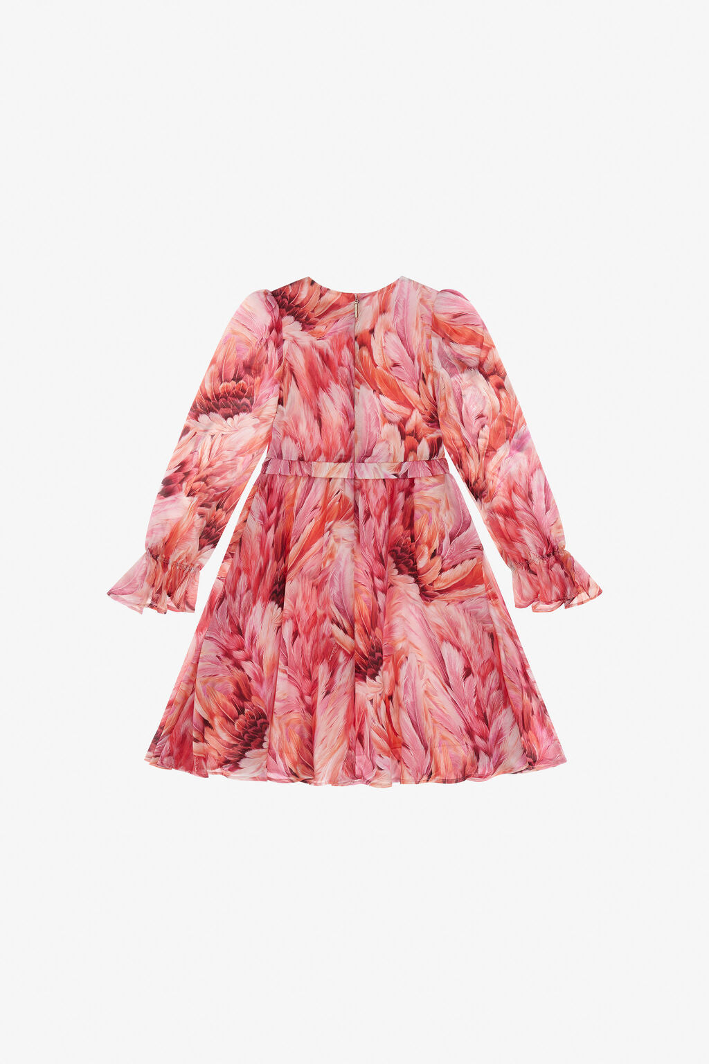 Roberto Cavalli Plumage Print Dress in Pink with feather-like motifs, available at Lestyle Boutique Melbourne.