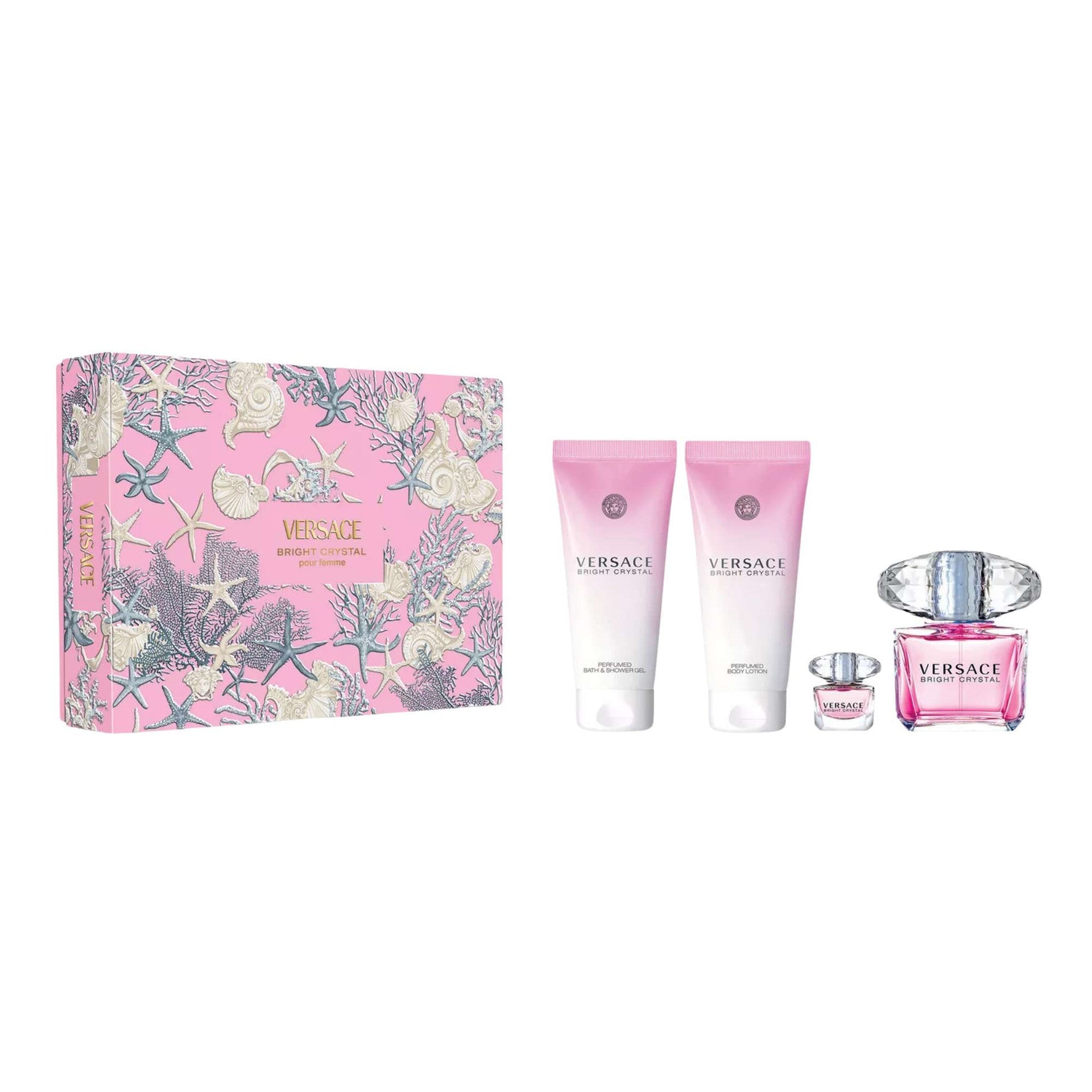 Versace Bright Crystal gift set featuring feminine elegance, available at Lestyle Boutique Melbourne