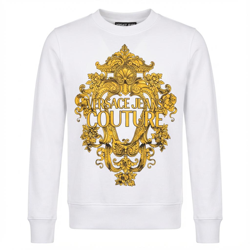Versace Jeans Couture Sweatshirt featuring gold ornate logo available at Lestyle Boutique Melbourne