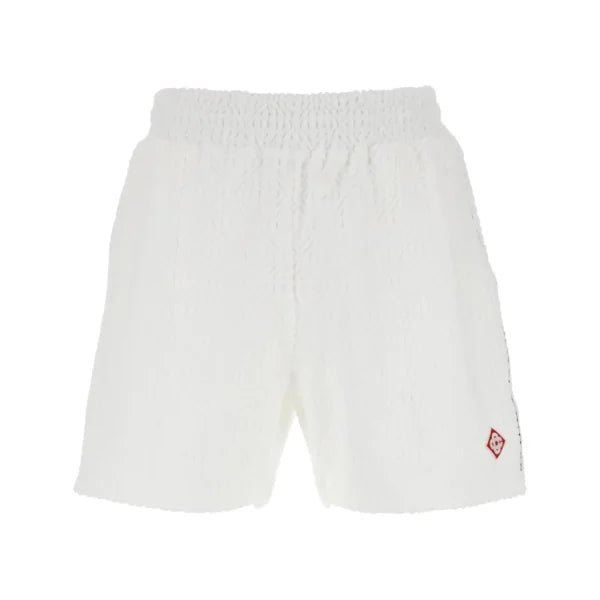 Casablanca Mena white shorts with logo embroidery, available at Lestyle Boutique Melbourne