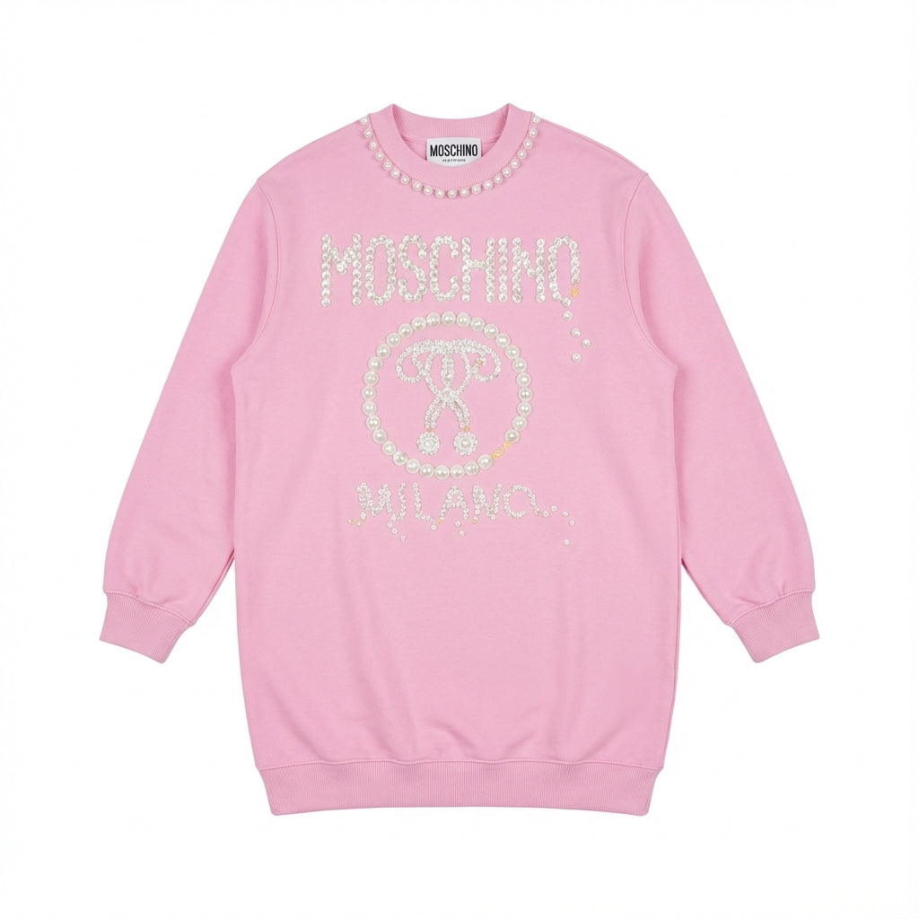 Moschino sweatshirt with pearl bead embellishment available at Lestyle Boutique Melbourne