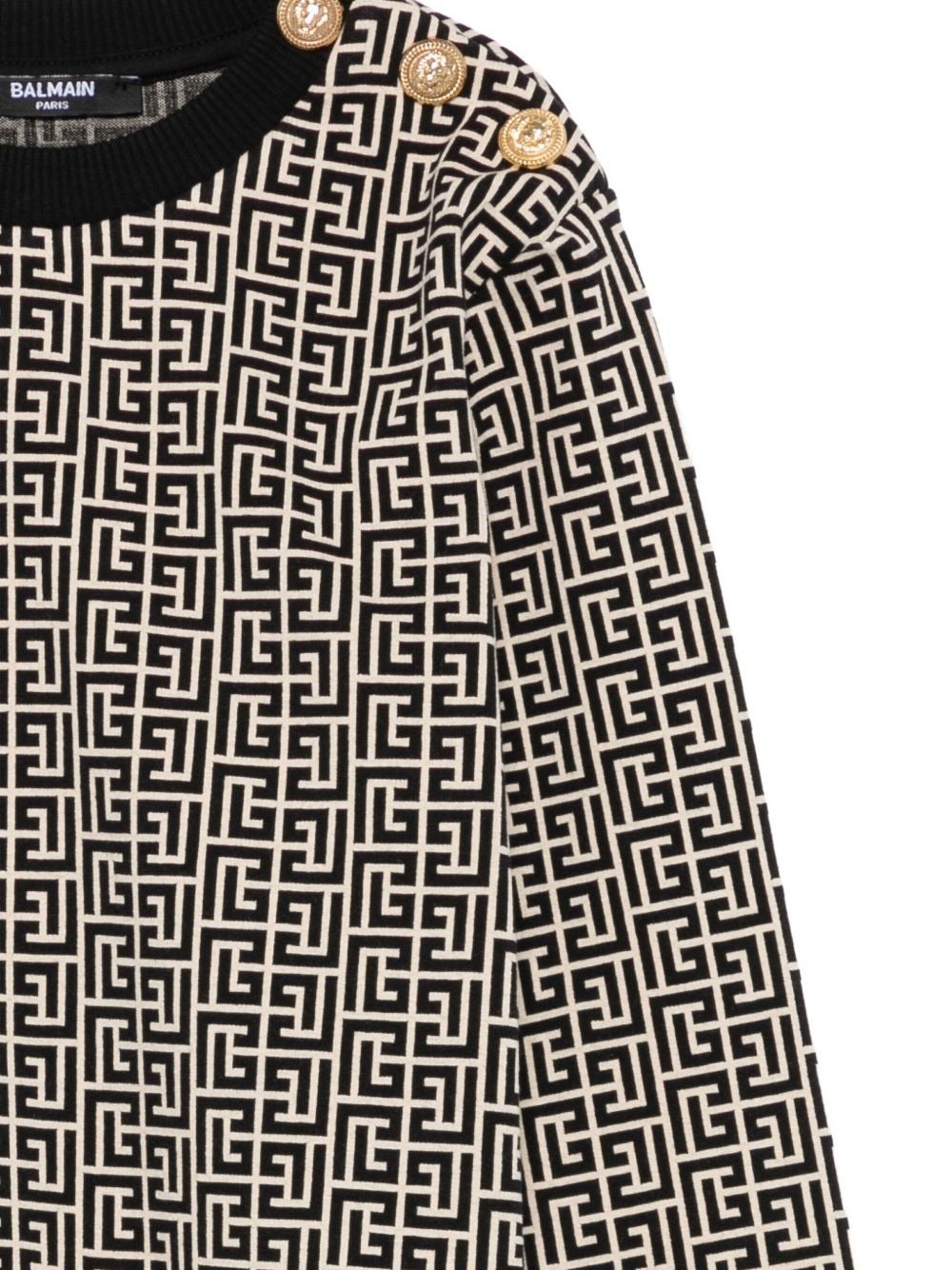 BALMAIN SWEATSHIRT featuring geometric monogram pattern available at Lestyle Boutique Melbourne