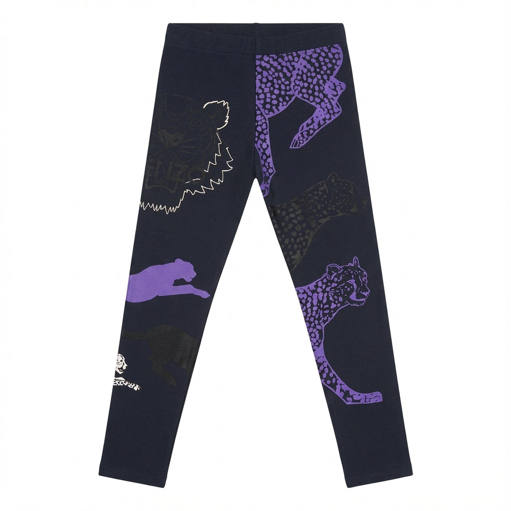 Kenzo kids leggings with leopard print and logo accents available at Lestyle Boutique Melbourne