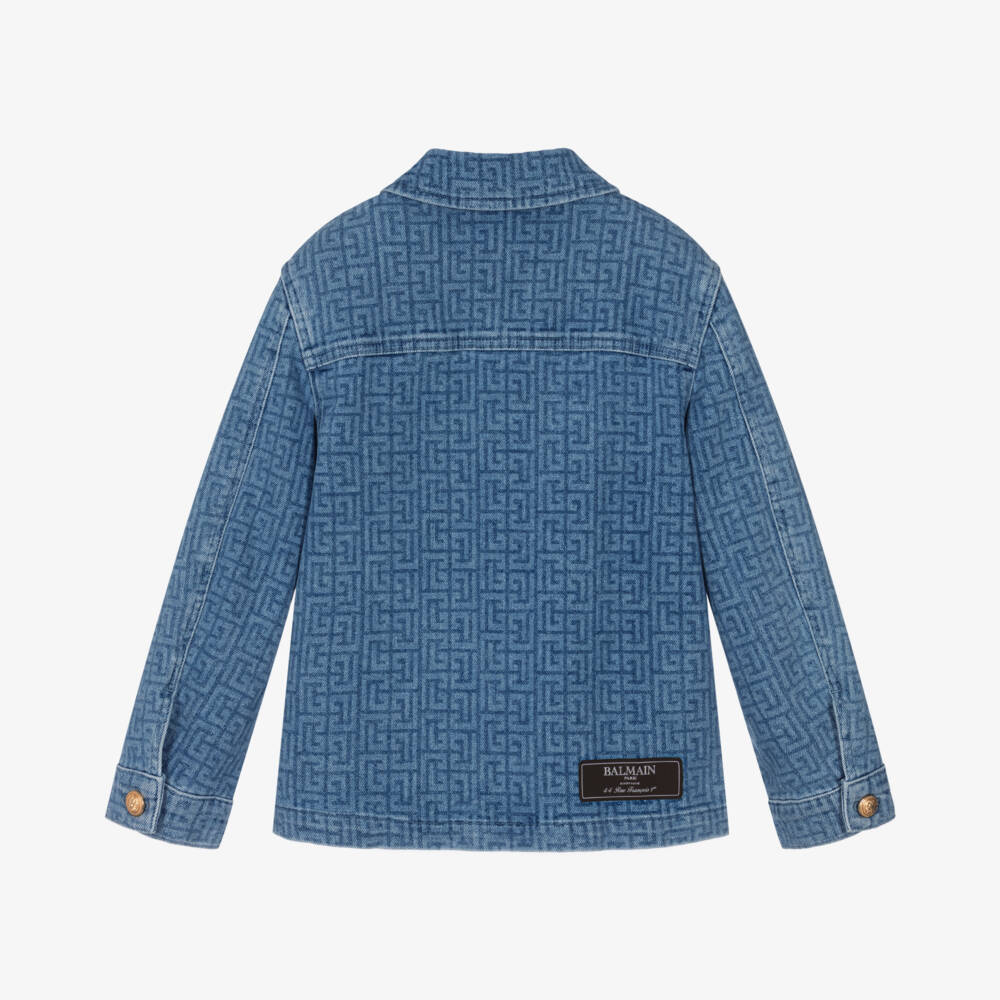 Balmain jacket featuring monogram denim available at Lestyle Boutique Melbourne