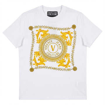 VERSACE JEANS COUTURE TSHIRT featuring gold logo print available at Lestyle Boutique Melbourne