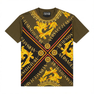 VERSACE JEANS COUTURE T-shirt featuring ornate gold baroque print available at Lestyle Boutique Melbourne