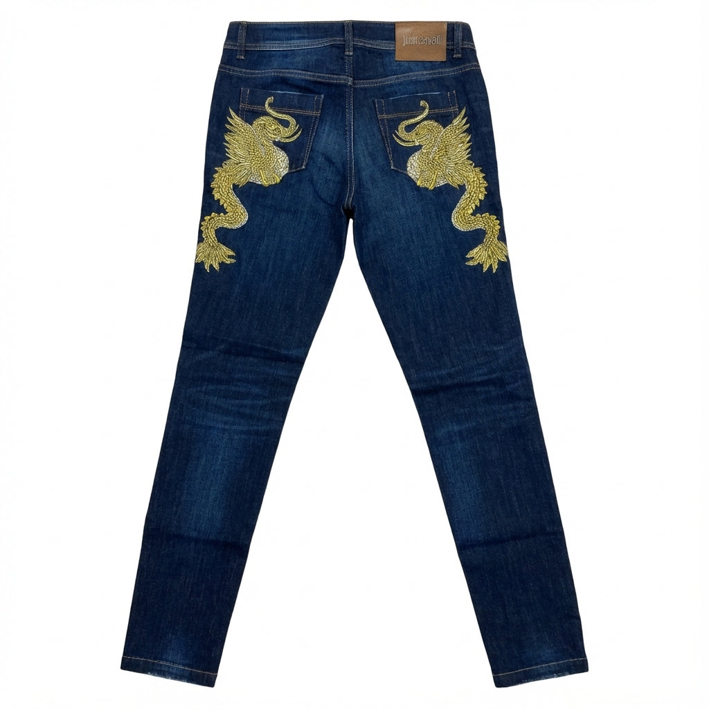 Just Cavalli jeans featuring whiskered denim available at Lestyle Boutique Melbourne