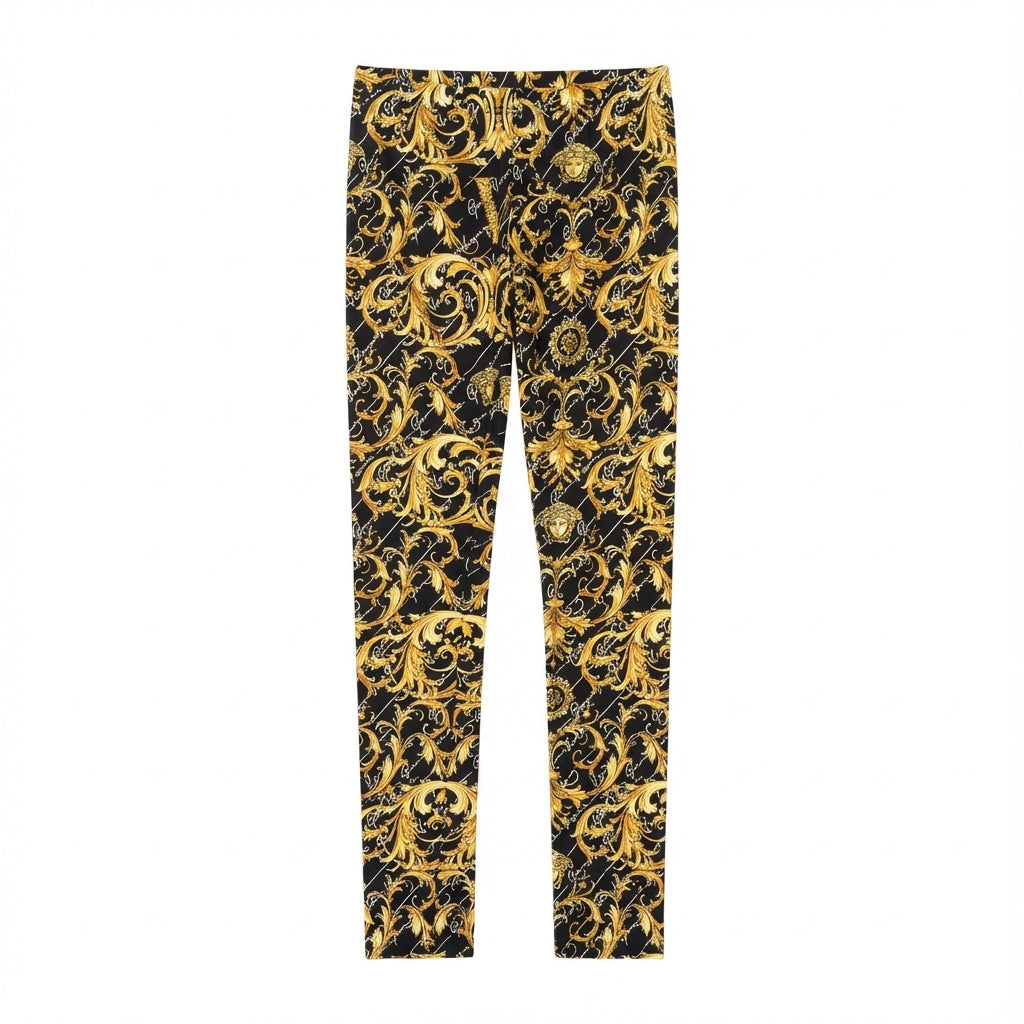 Versace leggings featuring gold baroque print available at Lestyle Boutique Melbourne