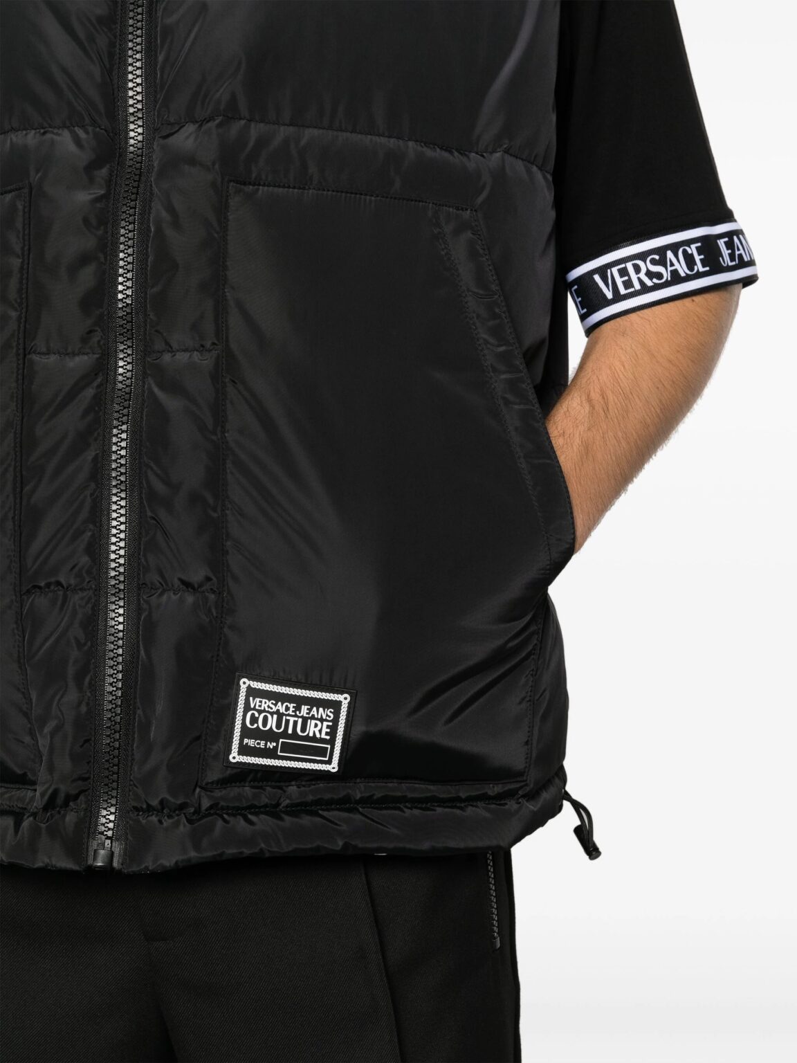 Versace Jeans Couture vest with down-feather filling, perfect for stylish layering, available at Lestyle Boutique Melbourne