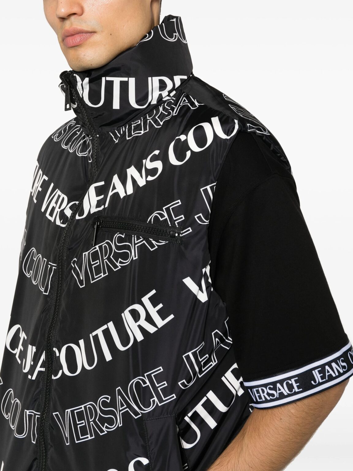 Versace Jeans Couture vest with down-feather filling, perfect for stylish layering, available at Lestyle Boutique Melbourne
