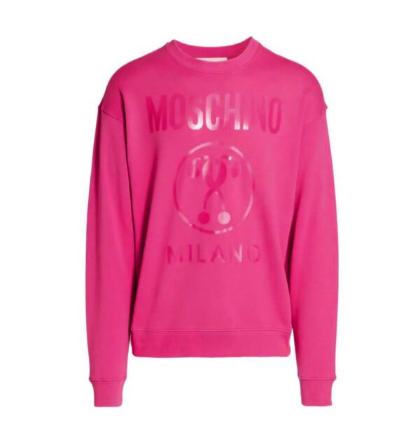 Moschino sweatshirt in fuchsia with logo print, available at Lestyle Boutique Melbourne