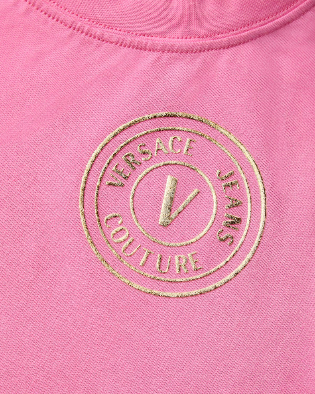 Versace Jeans Couture pink t-shirt featuring logo embroidery available at Lestyle Boutique Melbourne