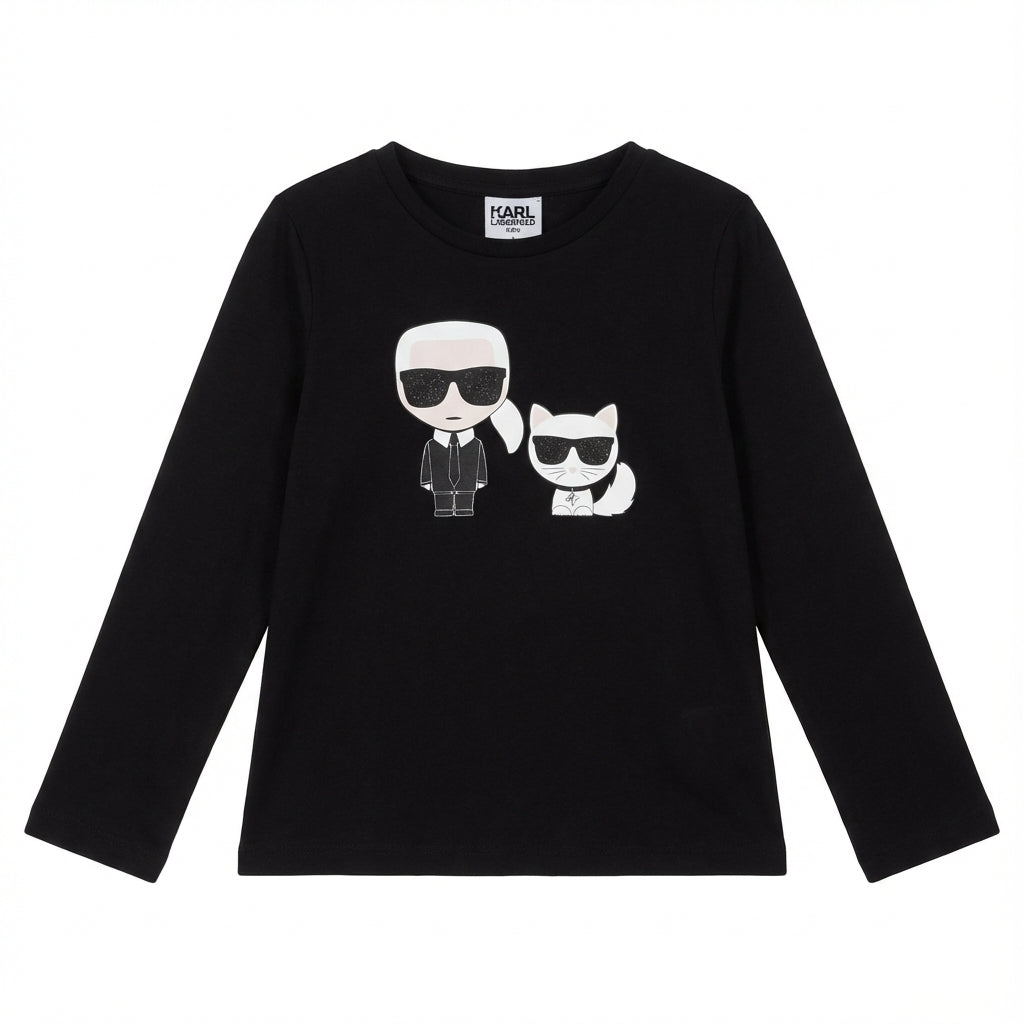 Karl Lagerfeld KIDS T-SHIRT featuring graphic of two characters wearing sunglasses available at Lestyle Boutique Melbourne