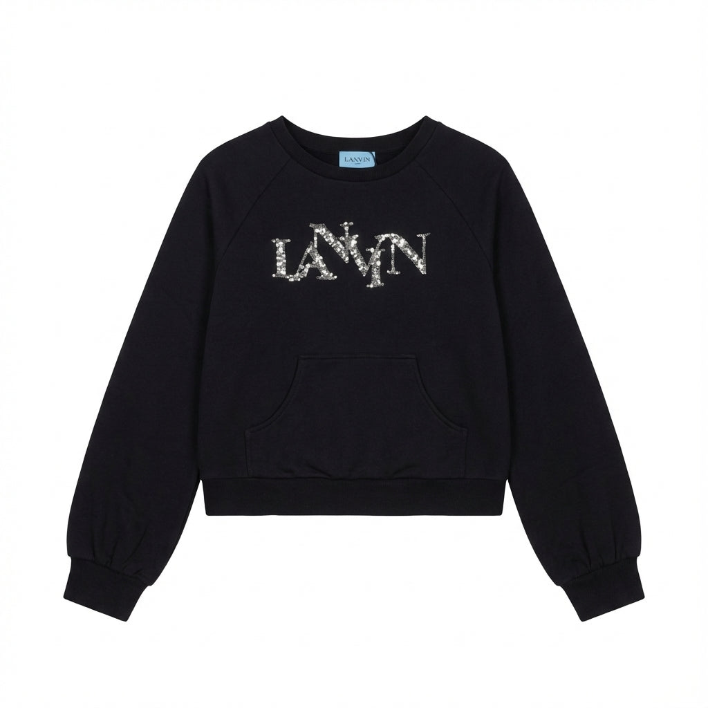 Lanvin sweatshirt featuring embellished logo lettering available at Lestyle Boutique Melbourne