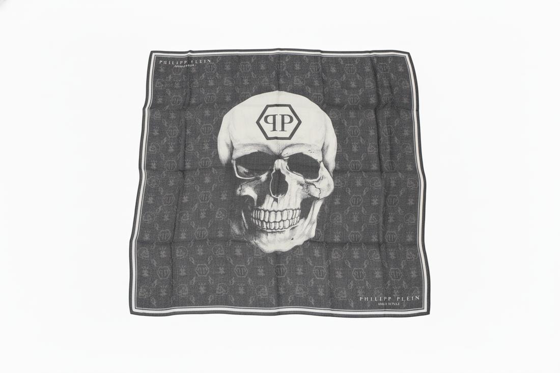 PHILIPP PLEIN Handkerchief featuring logo pattern available at Lestyle Boutique Melbourne