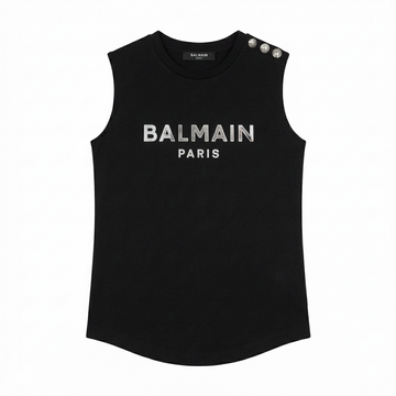 BALMAIN KIDS T-SHIRT featuring metallic logo available at Lestyle Boutique Melbourne