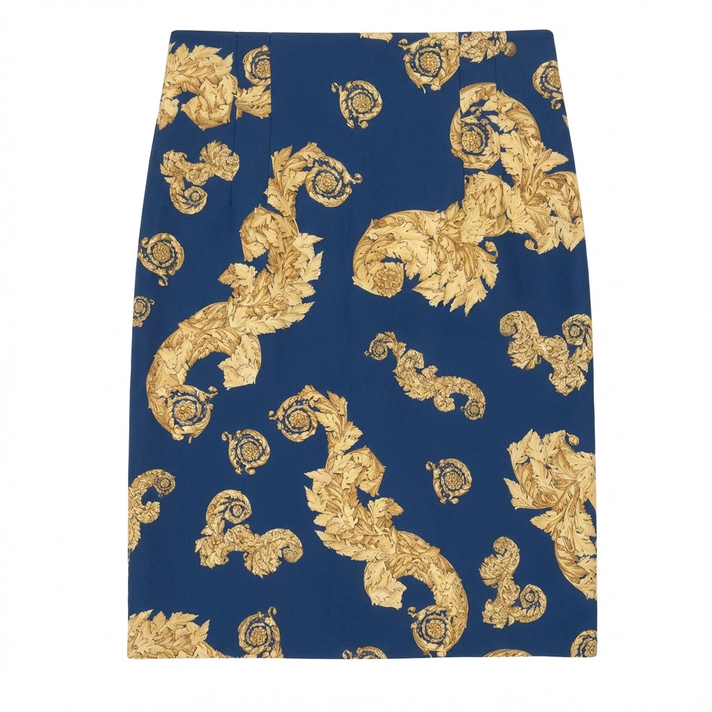 Versace skirt featuring baroque print available at Lestyle Boutique Melbourne
