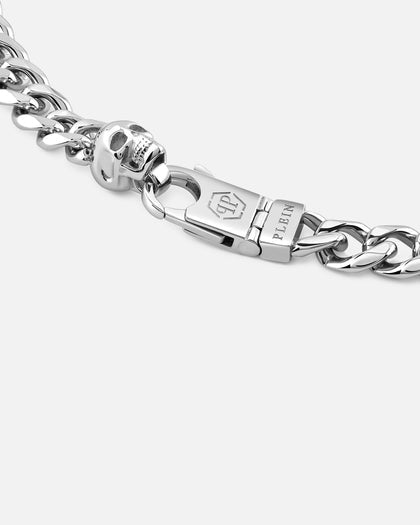 Philipp Plein chain necklace featuring Cuban curb links and skull accent available at Lestyle Boutique Melbourne
