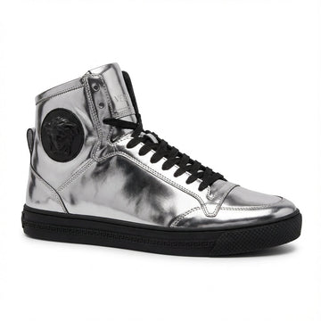 VERSACE HIGH-TOP SNEAKERS featuring metallic finish available at Lestyle Boutique Melbourne