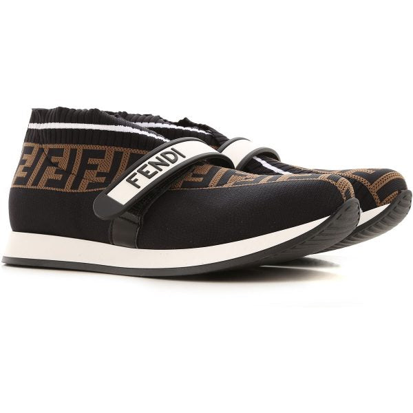 Fendi kids sneakers with logo detailing, touch strap fastening, available at Lestyle Boutique Melbourne
