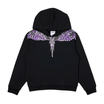 Marcelo Burlon Kids Icon Wings Hoodie in Black/Violet available at Lestyle Boutique Melbourne.