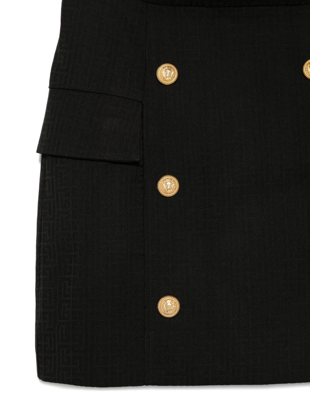 Balmain Kids Skirt featuring gold buttons and flap pockets available at Lestyle Boutique Melbourne