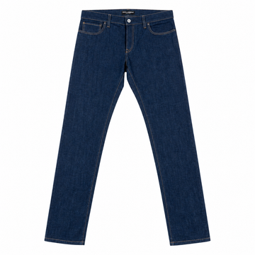 Dolce & Gabbana jeans featuring classic indigo denim with contrast stitching, five-pocket design available at Lestyle Boutique Melbourne