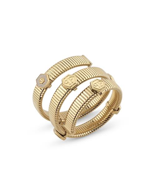 Philipp Plein snake hexagon bracelet featuring white crystal stones available at Lestyle Boutique Melbourne