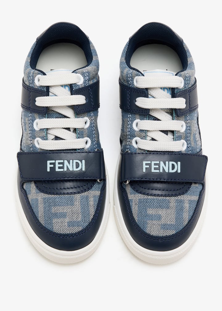 Fendi kids sneakers featuring double Velcro straps and faux laces available at Lestyle Boutique Melbourne