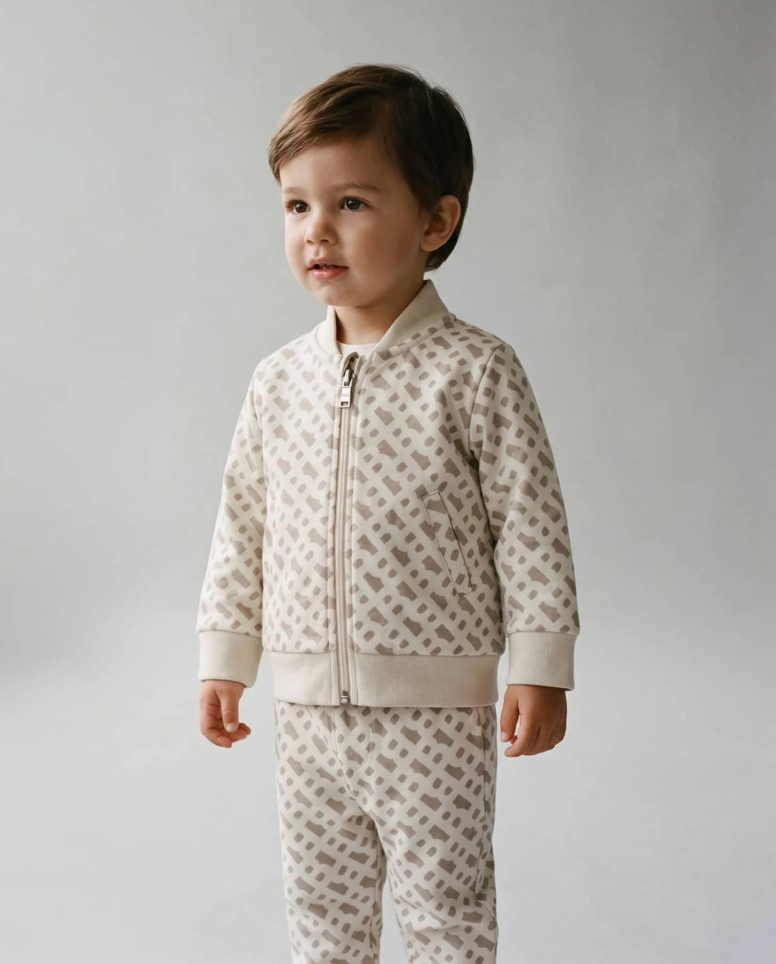 Boss kids cardigan and trousers set featuring all-over logo pattern available at Lestyle Boutique Melbourne