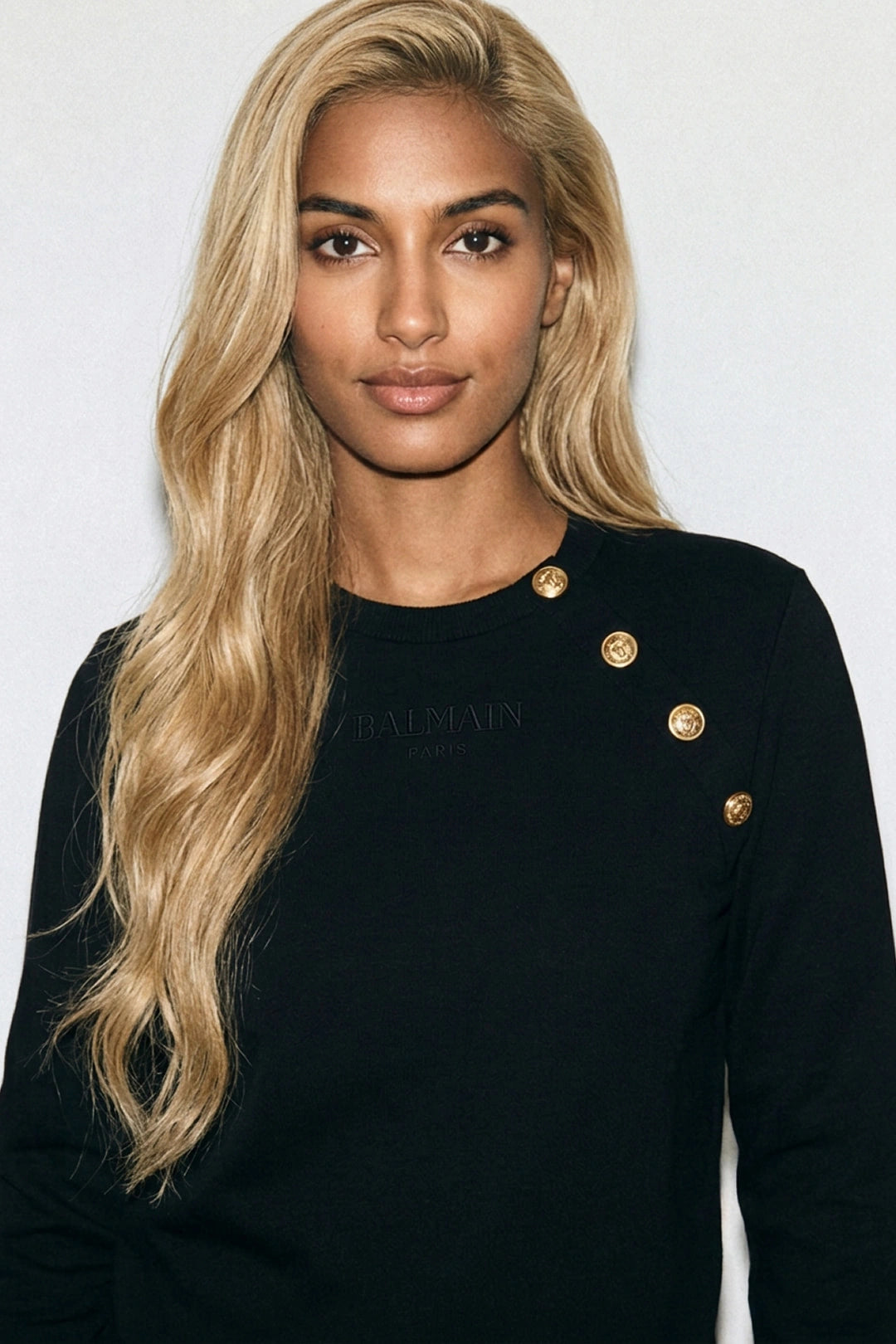 BALMAIN sweatshirt featuring gold buttons available at Lestyle Boutique Melbourne