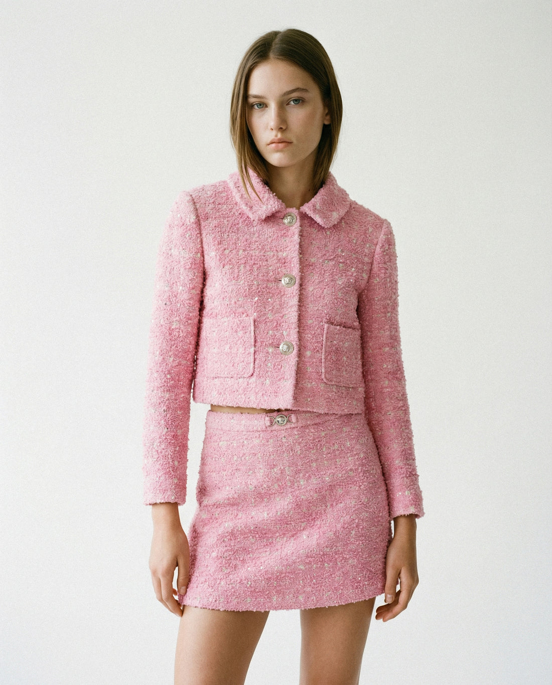 Versace kids tweed blouson featuring premium materials available at Lestyle Boutique Melbourne