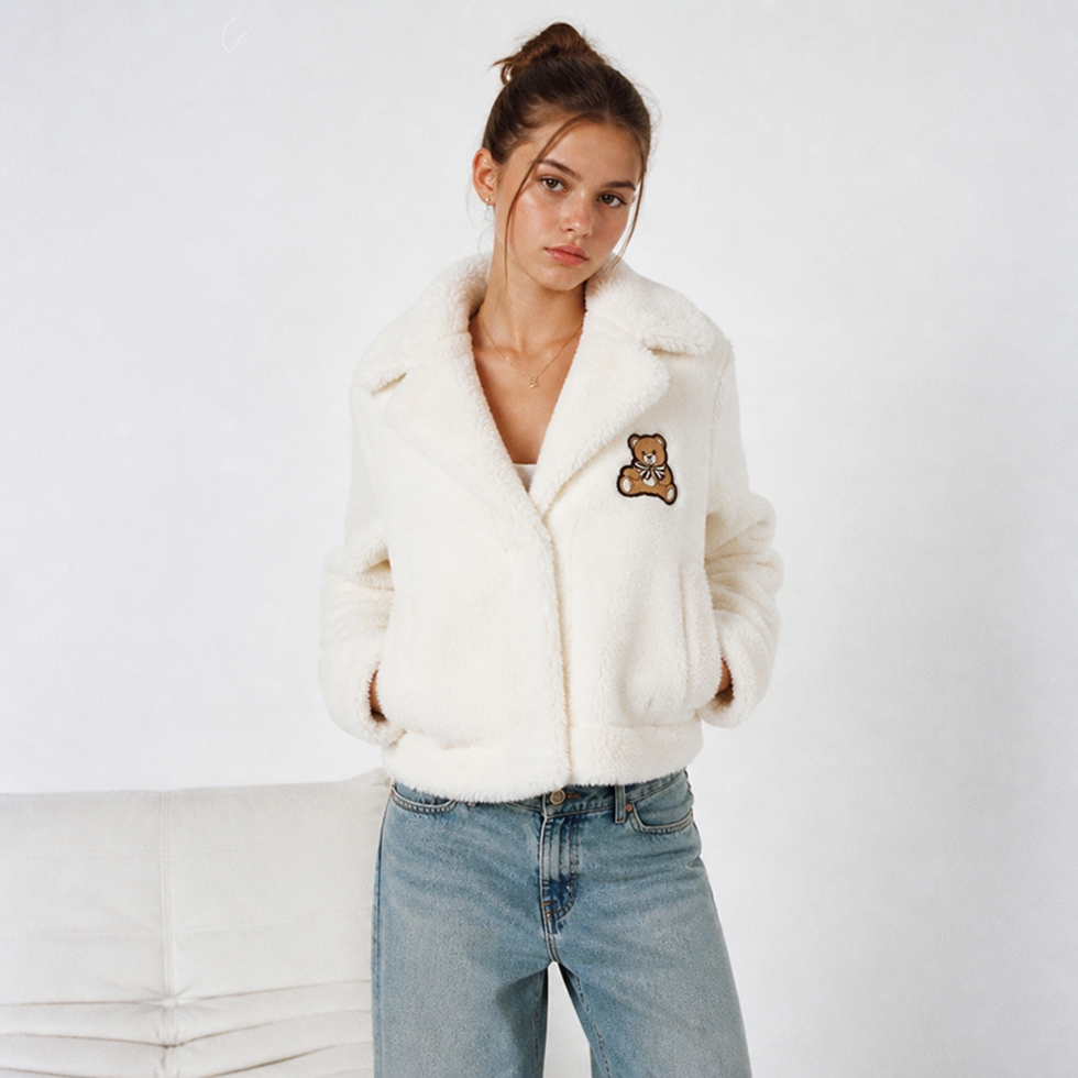 Moschino Kids jacket featuring teddy bear embroidery available at Lestyle Boutique Melbourne