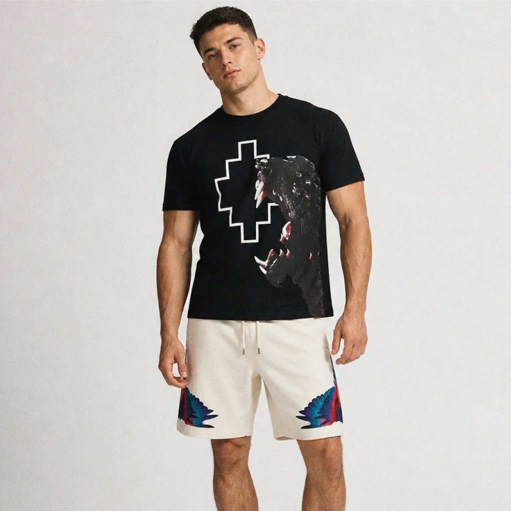 MARCELO BURLON T-shirt featuring a roaring animal graphic available at Lestyle Boutique Melbourne