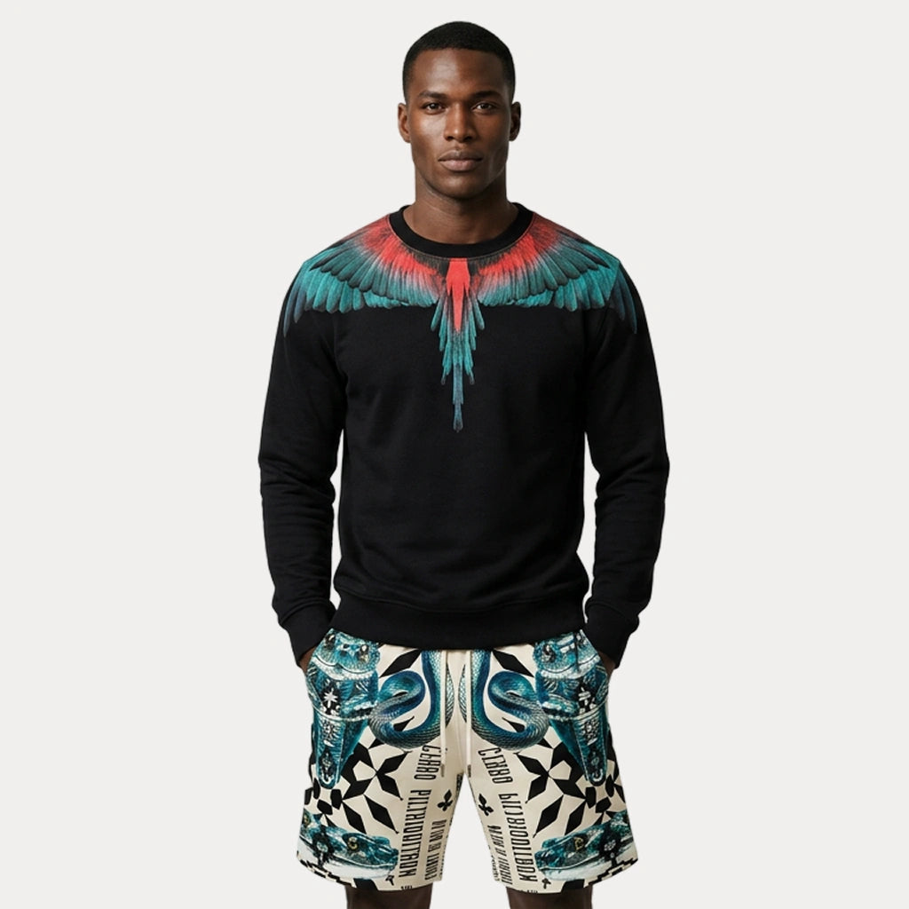 Marcelo Burlon sweatshirt featuring colorful feather design available at Lestyle Boutique Melbourne