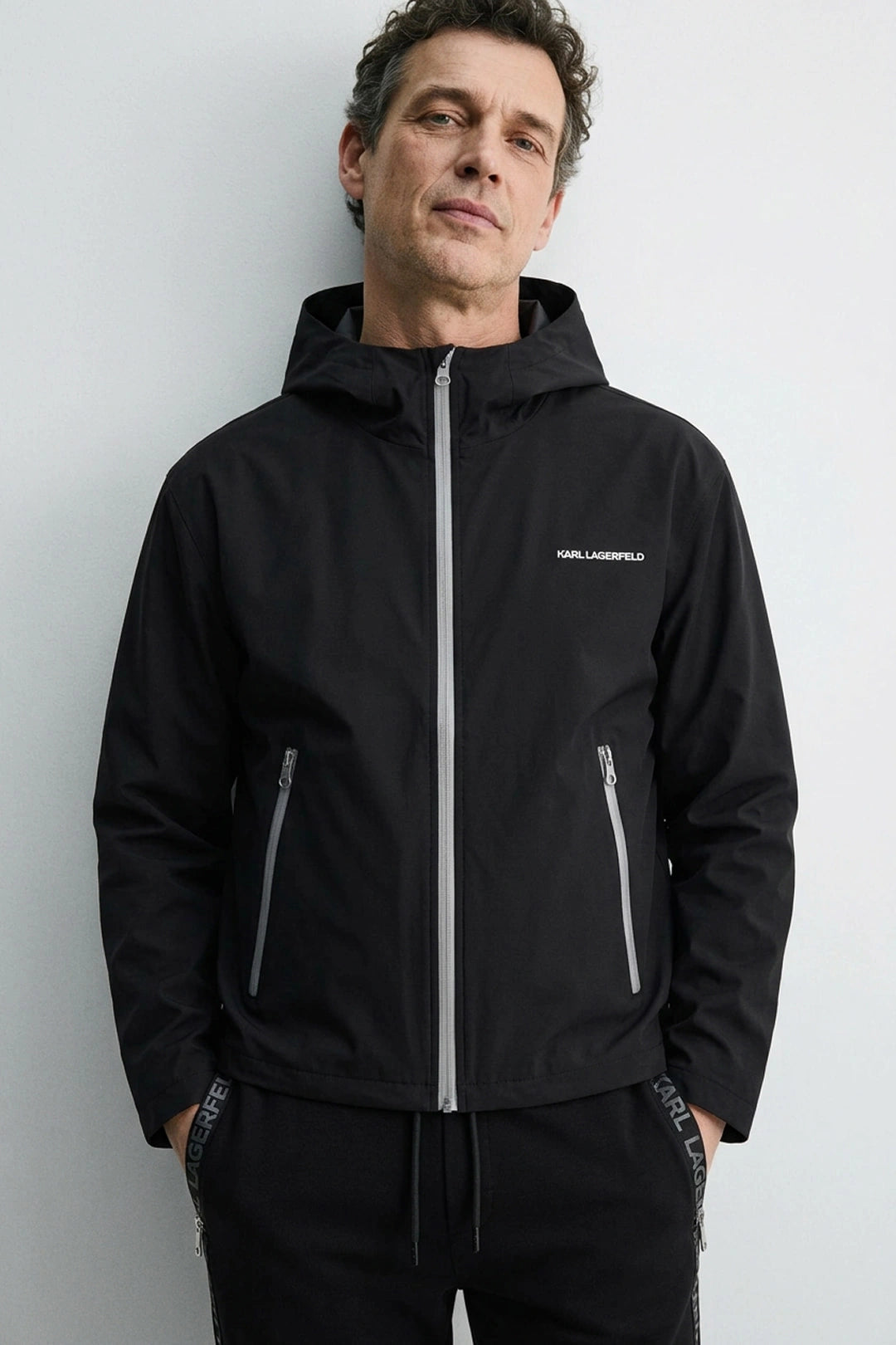 Karl Lagerfeld hooded jacket featuring zip-through design available at Lestyle Boutique Melbourne
