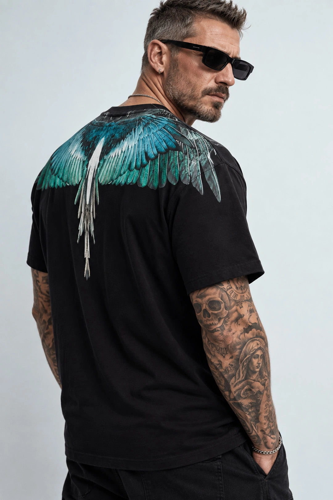 MARCELO BURLON T-shirt featuring wing graphic available at Lestyle Boutique Melbourne