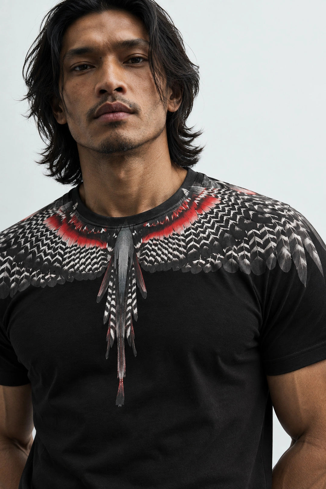 MARCELO BURLON T-SHIRT featuring feather graphic available at Lestyle Boutique Melbourne